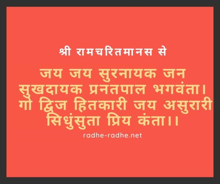 जय जय सुरनायक जन सुखदायक प्रनतपाल भगवंता।